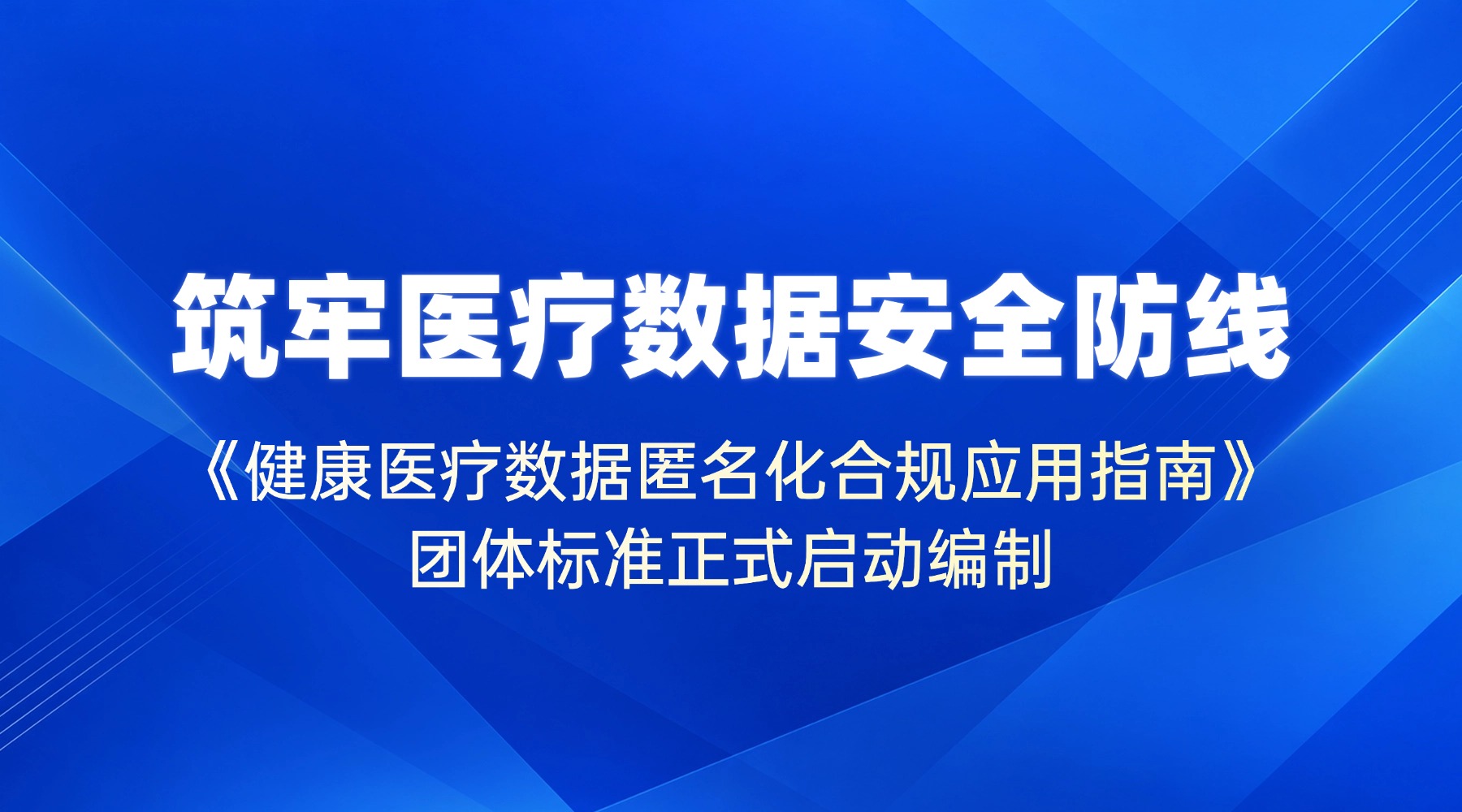 筑牢医疗数据安全防线｜《健康医疗数据匿名化合规应用指南》团体标准正式启动编制